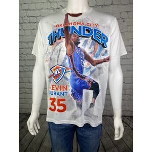 Kevin Durant OKC Oklahoma City Thunder NBA Apparel Tee Shirt Large